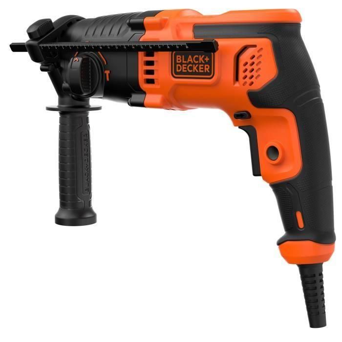 Black + Decker BEHS01-QS Taladro de Martillo SDS+ 650W, 3 Modos, 1.6 Julios, Hormigón 16mm, Incluye 2 Brocas Hormigón