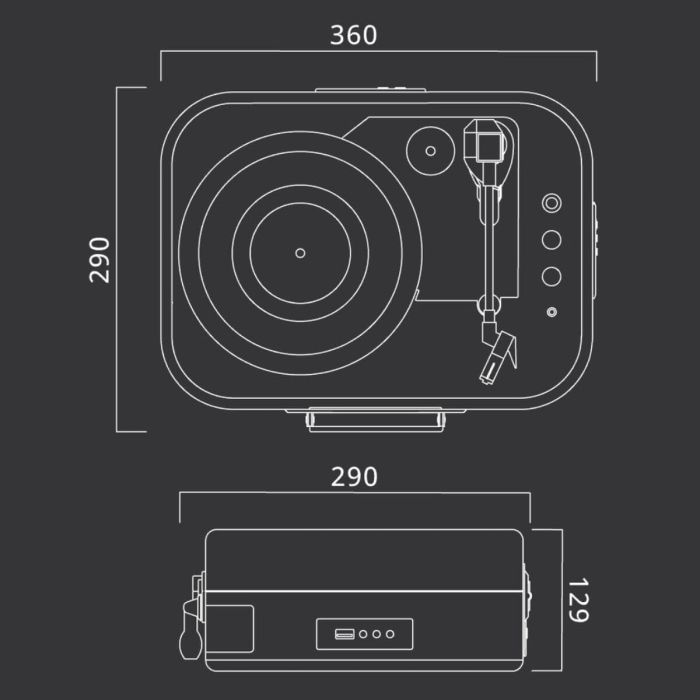 Tocadiscos Muse MT207DGB 2 Tocadiscos Muse MT207DGB 2