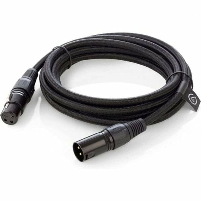 Elgato 10CAL9901 Cable de Micrófono XLR (Macho/Hembra) de 3m, Conectores Dorados, Negro