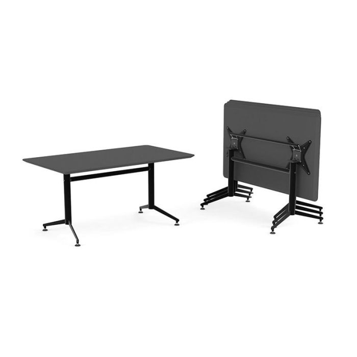 Darka H710 Juego de Patas Plegables Dobles Negras Altura 710mm Tubo D60mm para Mesa hasta 200x80cm Apilable 1