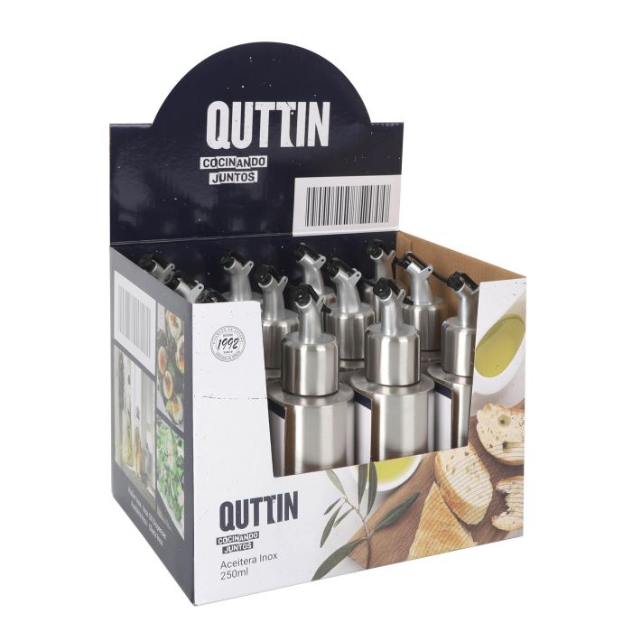 Aceitera de acero inoxidable 250 ml con tapón Quttin (12 Unidades) 2 Aceitera de acero inoxidable 250 ml con tapón Quttin (12 Unidades) 2