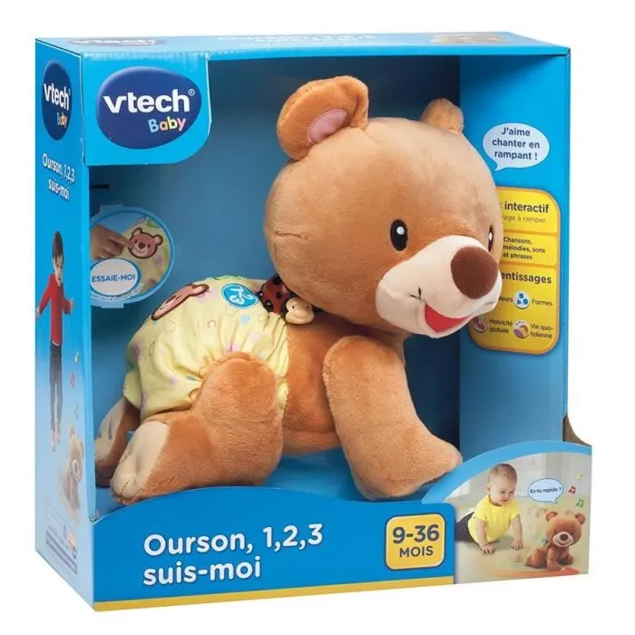 Vtech Baby Oso Interactivosigue-me 1, 2, 3, Aprende Formas, Colores, Canciones y Melodías, Juguete para Bebés 9 Meses 3