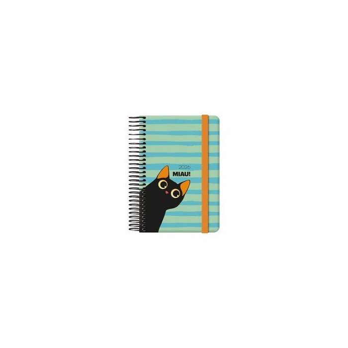 Agenda Anual (2026) Dohe Cute Espiral Tapa Extra Con Goma 85X130 S/V Miau