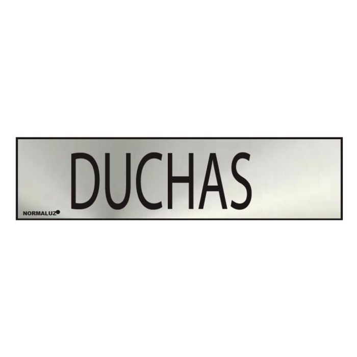 Normaluz Cartel informativo "duchas" acero inoxidable adhesivo 0.8mm 5x20cm 0 Normaluz Cartel informativo "duchas" acero inoxidable adhesivo 0.8mm 5x20cm 0