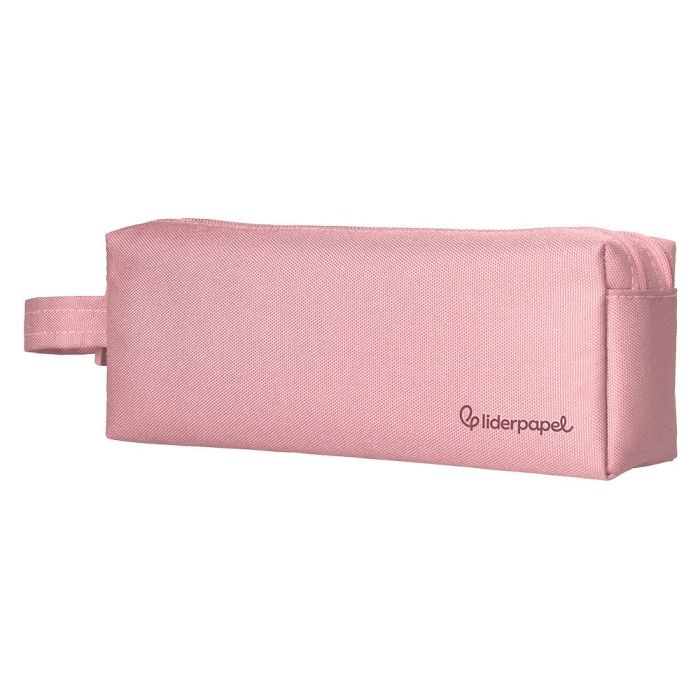 Estuche Portatodo Liderpapel Classic Rectangular Con Asa 2 Cremalleras 210 X80 mm Rosa 2