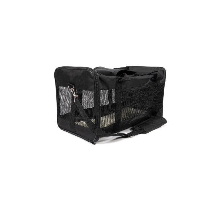 Gloria Bolso de Transporte Plegable para Perro Gato con Paneles Transpirables 52x30x30 cm Negro Poliéster hasta 6kg 6