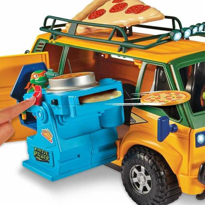 Vehiculo pizza van tortugas ninja. la furgoneta! espacio para 4 tortugas. aprieta la piza y lanzala!38x20 cm 3