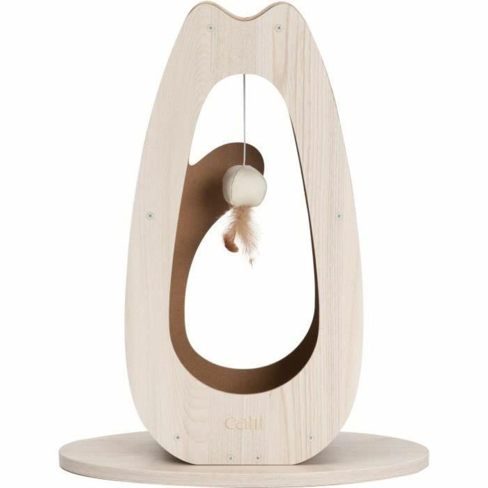 CATIT CAT0022517425114 Rascador para Gatos Pixi Large con Bola de Tela y Pluma, Aspecto Roble Natural CATIT CAT0022517425114 Rascador para Gatos Pixi Large con Bola de Tela y Pluma, Aspecto Roble Natural