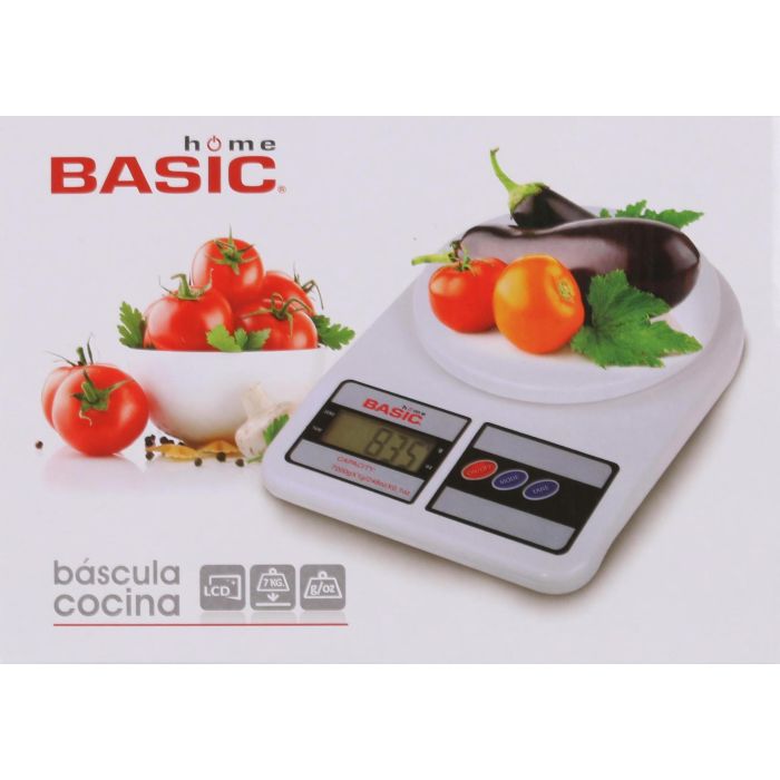 Basic Home Báscula Cocina Digital 7 kg, 18.5 x 24.5 cm (6 Unidades) 1