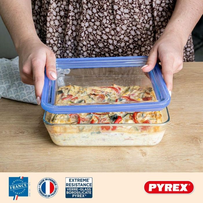 Pyrex 3426470296250 Juego de 3 Recipientes con Tapa de Vidrio Rectangular 1,5 L 5 Pyrex 3426470296250 Juego de 3 Recipientes con Tapa de Vidrio Rectangular 1,5 L 5