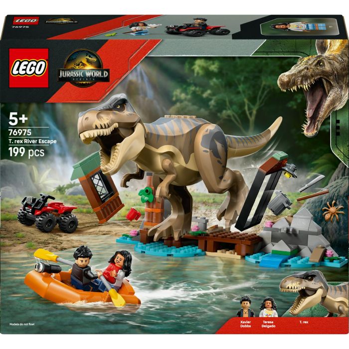 LEGO 76975 Jurassic World Huida del T.Rex por el Río - Juego de Construcción 199 Piezas para Niños +5 Años 0 LEGO 76975 Jurassic World Huida del T.Rex por el Río - Juego de Construcción 199 Piezas para Niños +5 Años 0