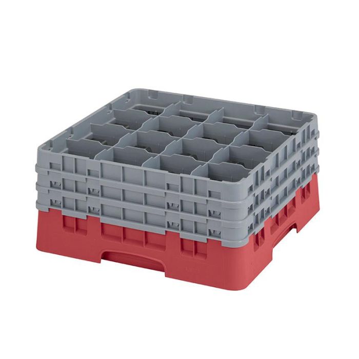 CAMBRO - 16S738-416 - Cesta de lavado 16 comp. 3 alturas - 10,9 cm Ø máx. - alt. máx. 20 cm - 50 x 50 x 22,5 cm - Arándano