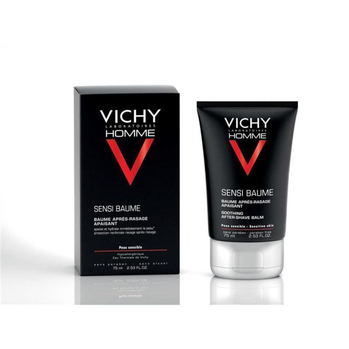 Vichy Homme Sensi Baume Bálsamo After Shave Calmante Hidratante Pieles Sensibles. Hipoalergénico, Sin Alcohol, Sin Parabenos 75ml