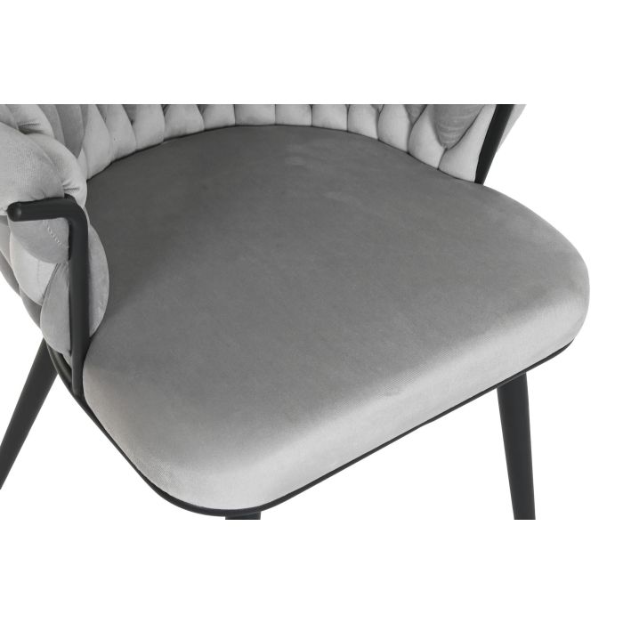 DKD Home Decor Silla Moderna Gris y Negro Poliéster y Metal L 60 x An 66 x Al 84 cm Asiento 48 cm Desmontable 3 DKD Home Decor Silla Moderna Gris y Negro Poliéster y Metal L 60 x An 66 x Al 84 cm Asiento 48 cm Desmontable 3