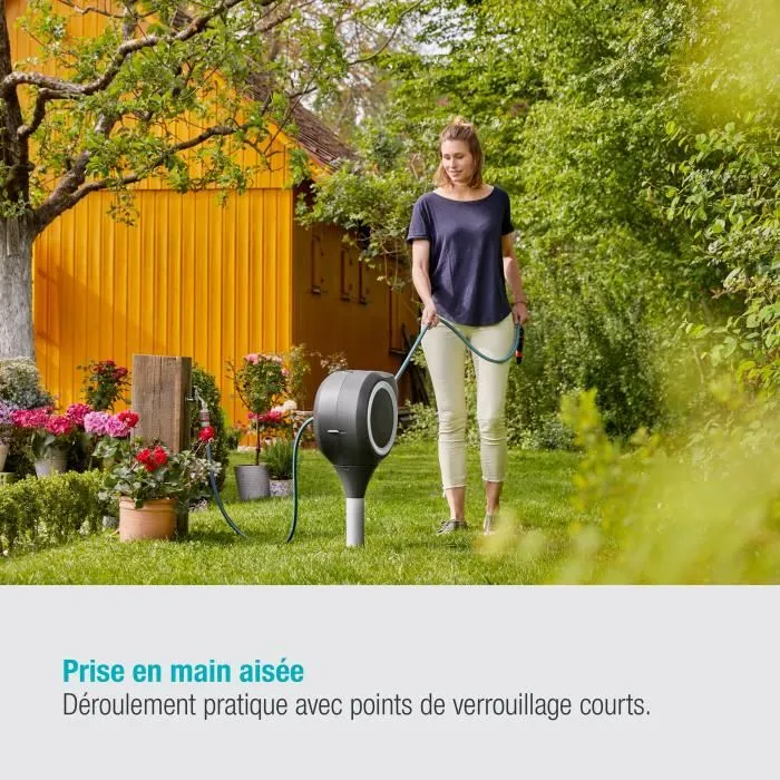 Gardena RollUp S 15 m Dispensador Automático de Picos, Manguera de 11 mm con Rebobinado Automático y Anti-Torsión, Kit Completo, Color Blanco 4