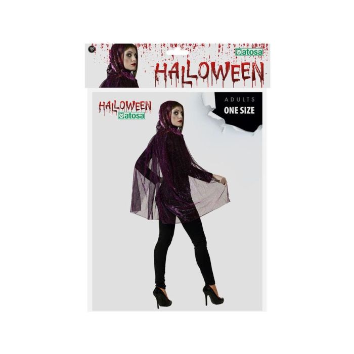 Capa Con Capucha 100 cm Halloween Morado 1