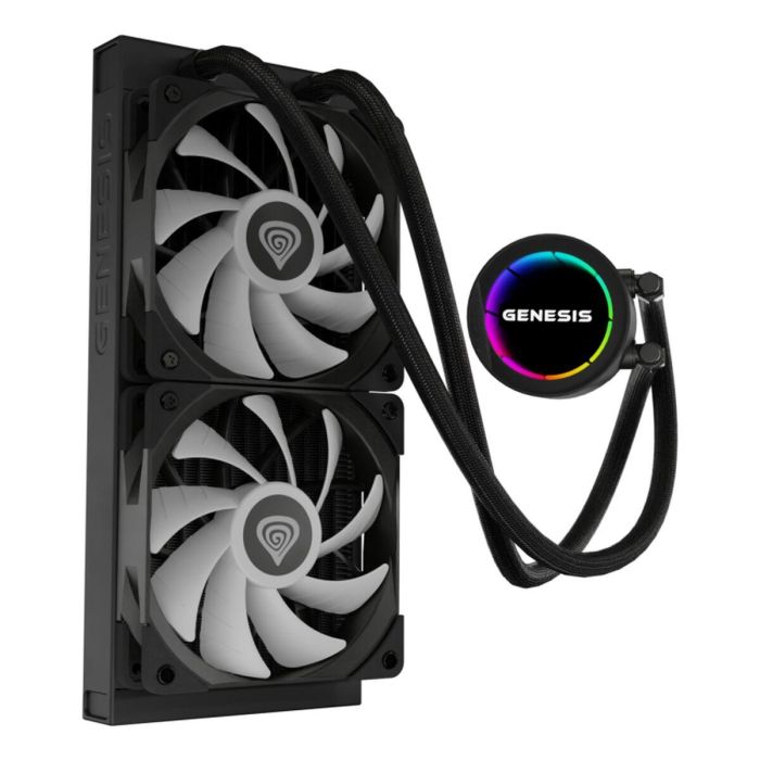 GENESIS NLG-2319 Kit de Refrigeración Líquida para Carcasa de Ordenador, 2 Ventiladores, Iluminación LED RGB Multicolor, Negro 7