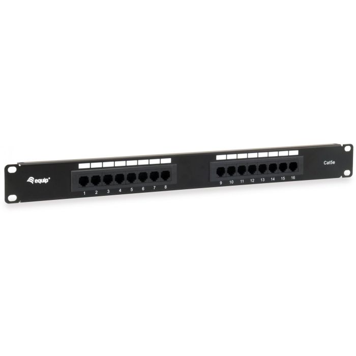 Equip Patchpanel 16x RJ45 Cat5e 19" 1HE ungeschirmt schwarz 0 Equip Patchpanel 16x RJ45 Cat5e 19" 1HE ungeschirmt schwarz 0