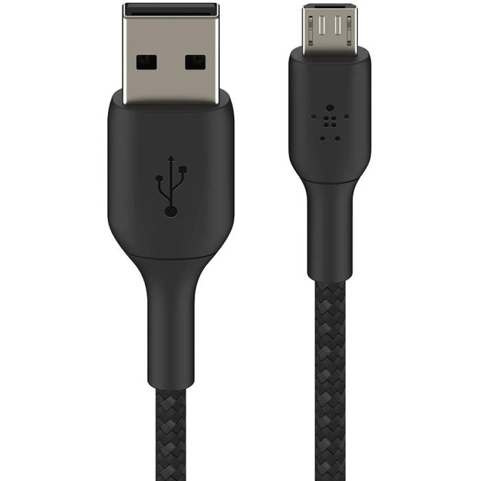 Belkin CAB007bt1MBK - Cable Micro-USB A a USB A Trenzado de 1m, Negro