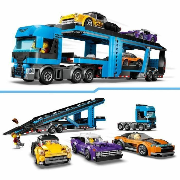 LEGO City 60408 Transporte de Coches Deportivos, 4 Vehículos para Niños 4