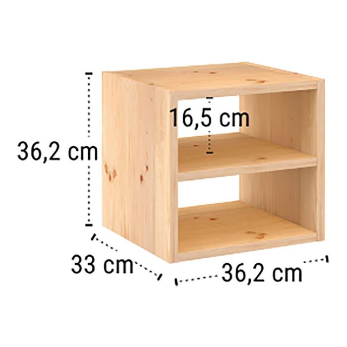 Estanteria modular 1 cubos + balda intermedia dinamic pino macizo 36,2x33x36,2cm astigarraga 1