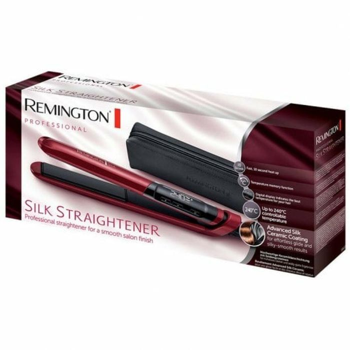 Remington S9600 Plancha de Pelo de Seda Cerámica Avanzada, Placas XL 110mm, Temp. 150-240°C, Calentamiento Rápido, Estuche 22