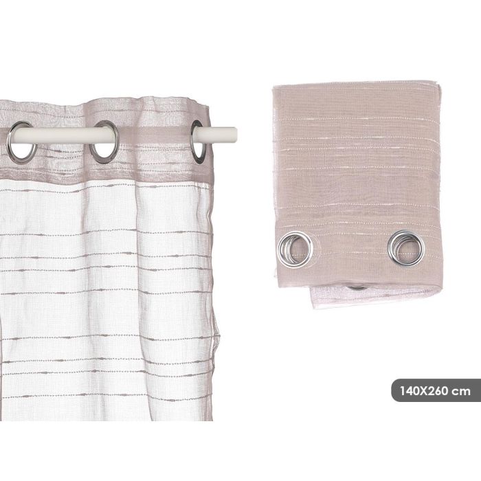 Giftdecor Cortina Gris con Rayas Horizontales, 140x260 cm, 100% Poliéster (6 Unidades) Giftdecor Cortina Gris con Rayas Horizontales, 140x260 cm, 100% Poliéster (6 Unidades)