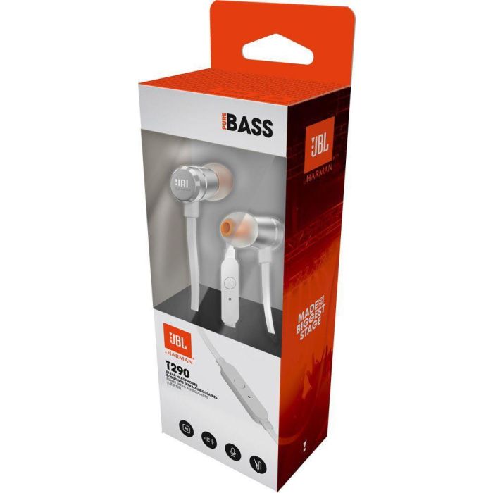 JBL Tune 290 Silver Auriculares In-Ear con JBL Pure Bass Sound, Diseño Ligero y Sin Enredos 5