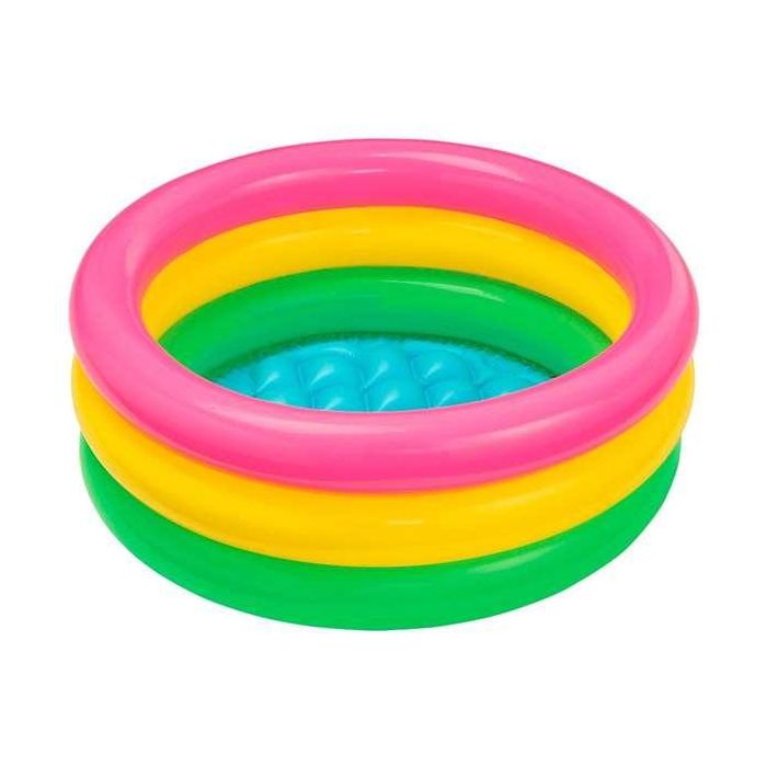 Piscina hinchable 3 aros colores con suelo hinchable (capacidad 28 litros) (1/3 años)61x22 cm - modelos surtidos 3