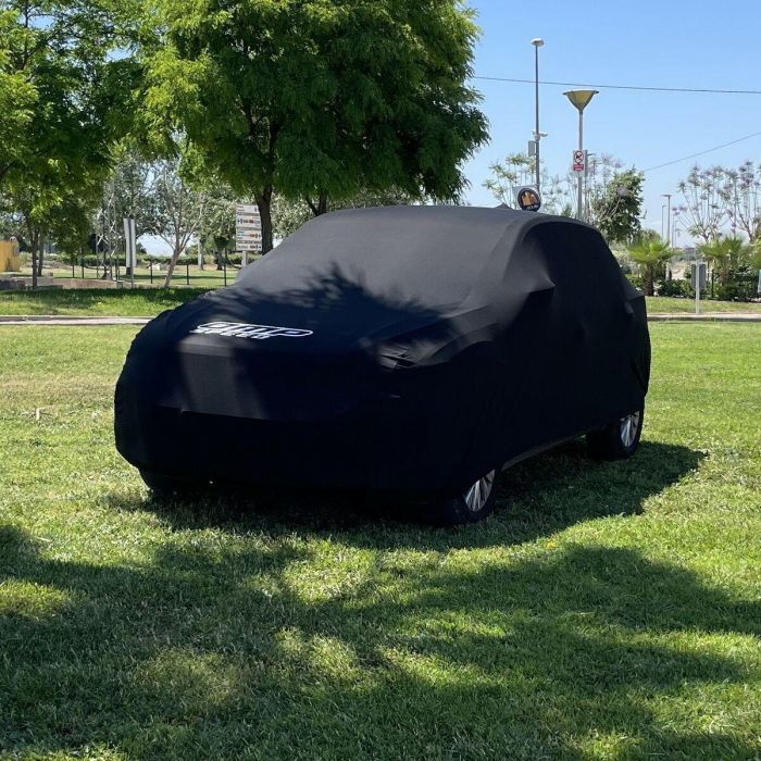 Omp Speed OMPS18040913 Funda Cubre Coche Interior Elástica Lana 110g Talla L-XL 505x165x120 cm Protección Polvo Arañazos Negra 4