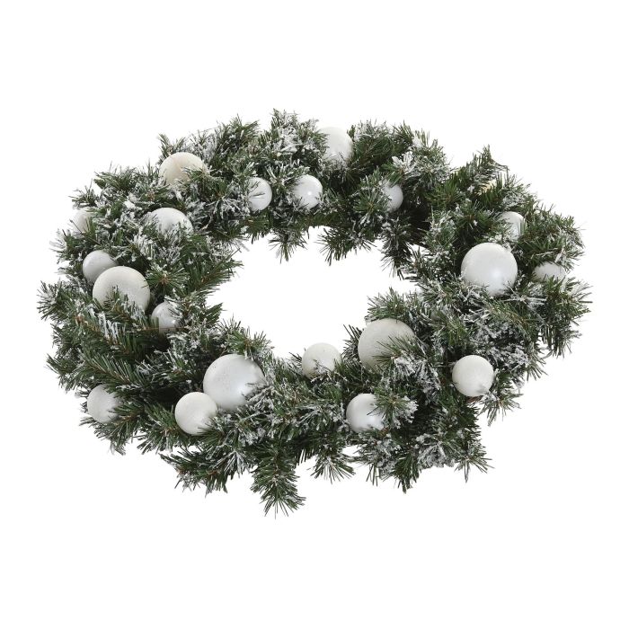 Corona Navidad Alpina DKD Home Decor Verde Blanco 15 x 60 x 60 cm (2 Unidades) 3