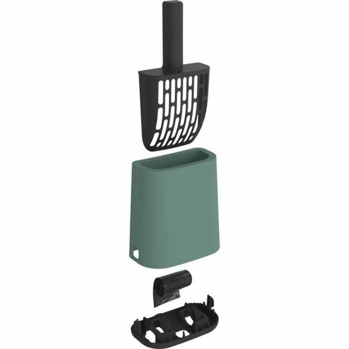 Rotho Mypet Pala con Soporte Biala para Arena Gatos con Almacenamiento Bolsas Plástico Reciclado Verde Mistletoe 1