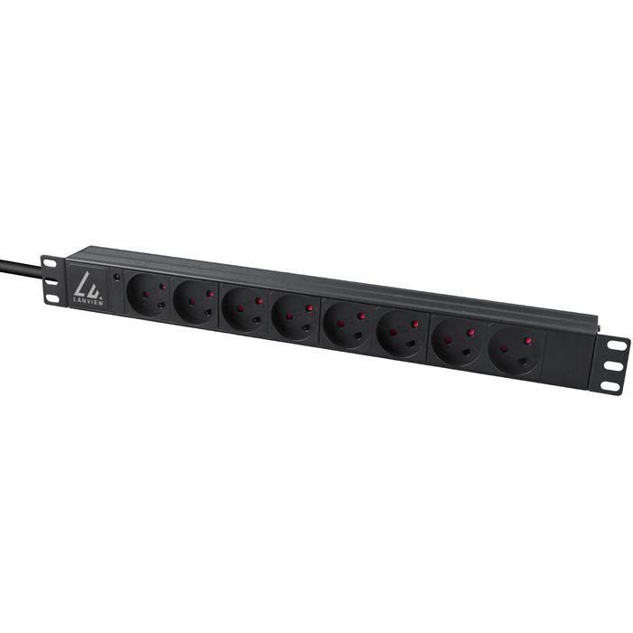 Lanview 19'' rack mount power strip, 2m, 13A with 8 x danish type K socket 1 Lanview 19'' rack mount power strip, 2m, 13A with 8 x danish type K socket 1