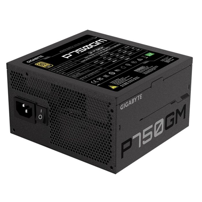 Gigabyte P750GM Fuente de Alimentación PC 750W 80 PLUS Gold Certificada, Modular, PFC Activo, Ventilador 120mm HYB
