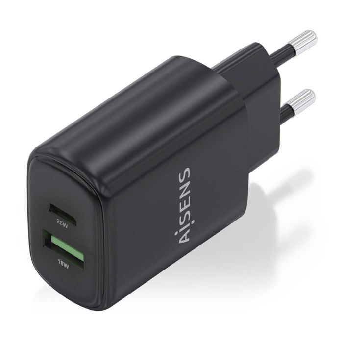 AISENS - CARGADOR 25W, 1xUSB-C PD3.0, 1xUSB-A QC3.0, NEGRO 5 AISENS - CARGADOR 25W, 1xUSB-C PD3.0, 1xUSB-A QC3.0, NEGRO 5