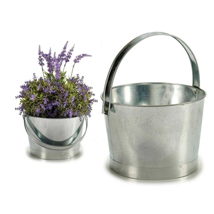 Ibergarden Cubo con Asa Ancha de Zinc, Plata, 27x30x25 cm (12 Unidades) Ibergarden Cubo con Asa Ancha de Zinc, Plata, 27x30x25 cm (12 Unidades)