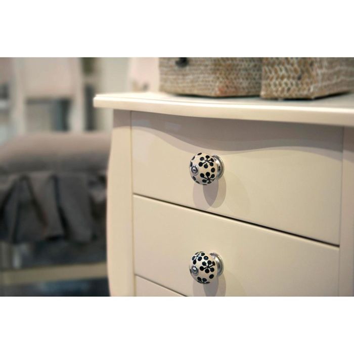 Blister con 4 pomos redondos para mueble fabricado en porcelana acabado flor azul mod. e506 ø40mm rei 4 Blister con 4 pomos redondos para mueble fabricado en porcelana acabado flor azul mod. e506 ø40mm rei 4