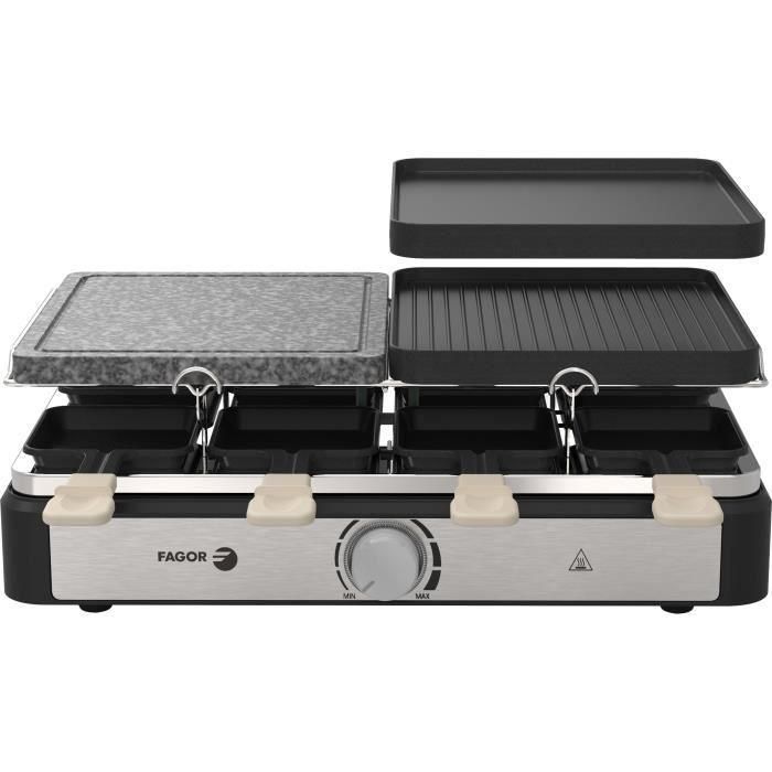 Raclette/Grill - FAGOR - FGRG8 - 8 personas - Piedra para cocinar - 1400W - Termostato regulable 2