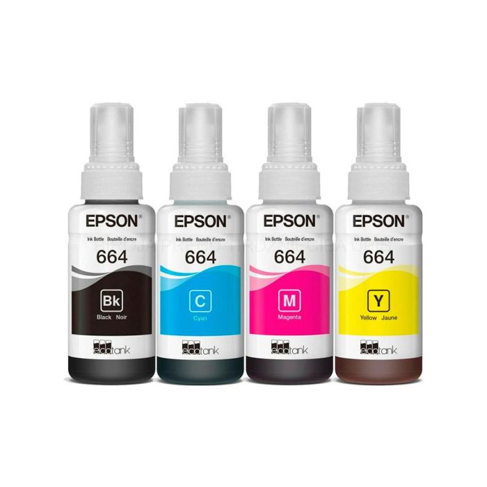 Ink-Epson -664 4 cLr Multipack Bk - C - M - Y Ecotank L300 - L355 - L555 - Et-2500 - Et-2550 - Et-2600 - 2