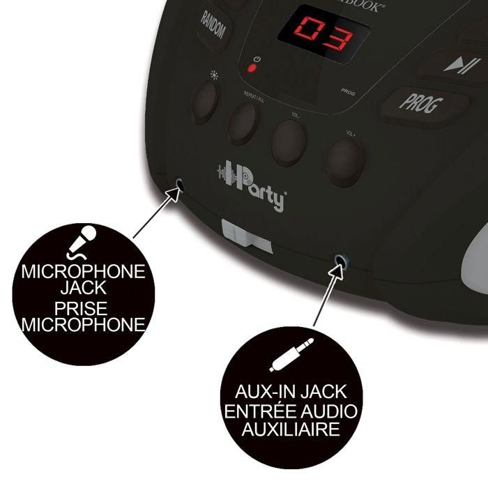 LEXIBOOK - Reproductor de CD iParty Bluetooth Light - USB 2 LEXIBOOK - Reproductor de CD iParty Bluetooth Light - USB 2
