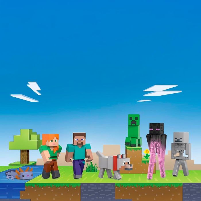Mattel Pack Construcci3n De Mundos Minecraft Jfg66 7 Figuras 8,25 Cm Codigo Digital 5