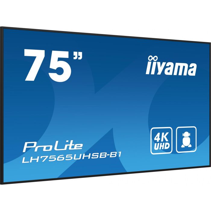 iiyama LH7565UHSB-B1 Pantalla Señalización 75" 4K Ultra HD LED 800 cd/m² Android 11 Wi-Fi Negro 24/7 10 iiyama LH7565UHSB-B1 Pantalla Señalización 75" 4K Ultra HD LED 800 cd/m² Android 11 Wi-Fi Negro 24/7 10