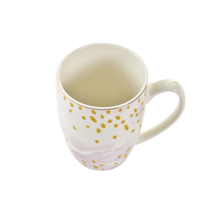 DKD Home Decor Taza Glam de Porcelana 380ml Rosa Verde Menta y Blanco, Apta para Microondas y Lavavajillas - Pack de 12 Unidades 2 DKD Home Decor Taza Glam de Porcelana 380ml Rosa Verde Menta y Blanco, Apta para Microondas y Lavavajillas - Pack de 12 Unidades 2