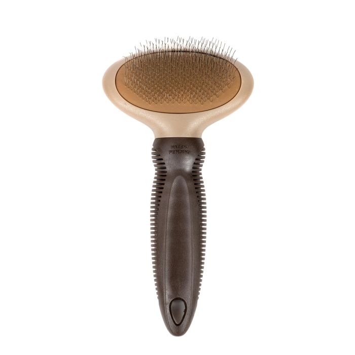 Gloria Carda Ovalada Grande Curvada y Cómoda para Perros de Pelo Largo y Duro - Cepillo Desenredante y Quita Muda con Mango Ergonómico 2