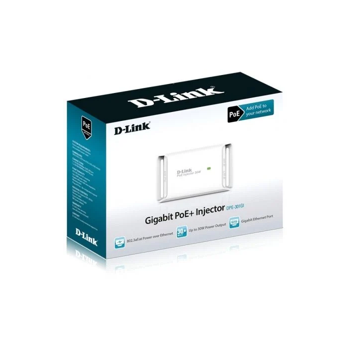 D-Link DPE-301GI Inyector PoE Gigabit 802.3at/af con 2 Puertos RJ45 3