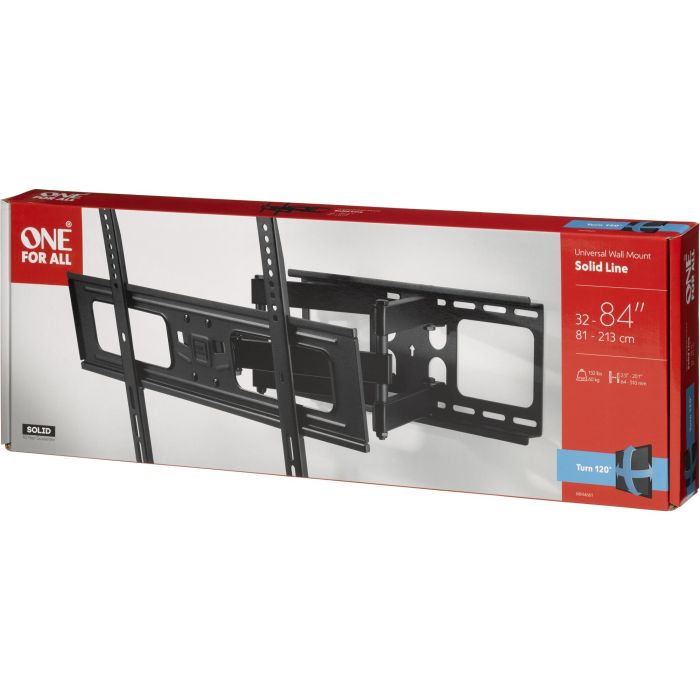 One For All Soporte de Pared Giratorio para TV WM4661 para TV de 32 a 84 Pulgadas Negro 2