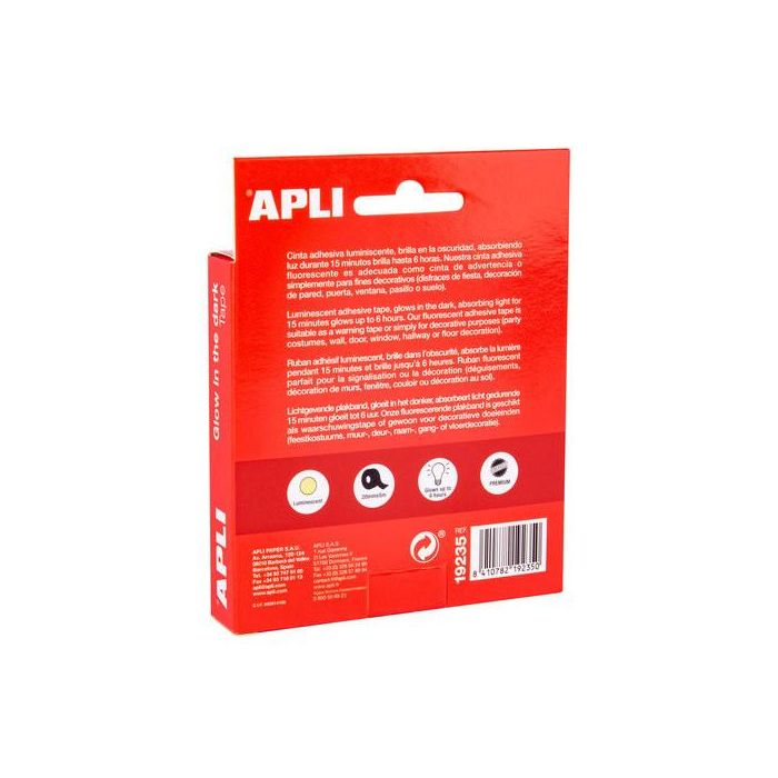 Cinta Adhesiva Apli Luminiscente Rollo De 5M X 20Mm 2