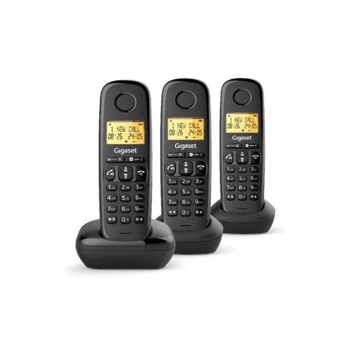 Gigaset Teléfono Inalámbrico Basic 100 Trio Negro L36852-H3206-D211