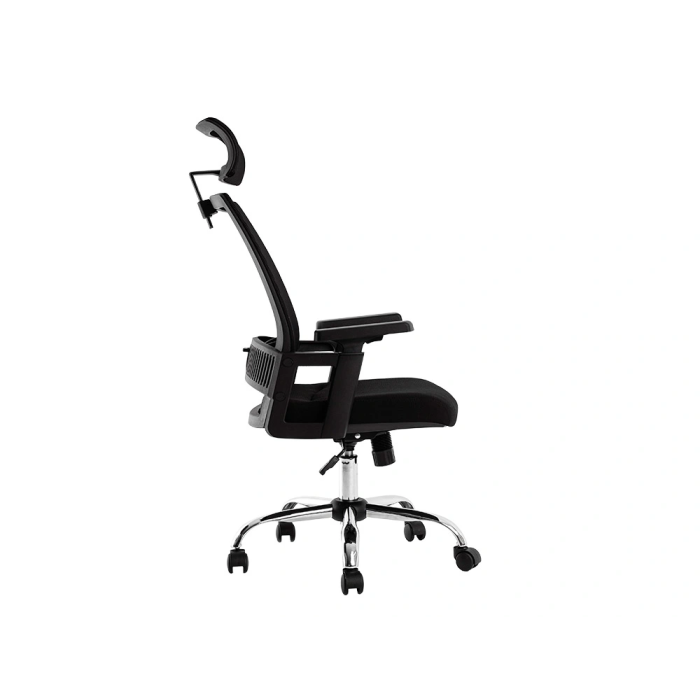 Q-connect Silla de Dirección Ergonómica con Respaldo Alto y Reposacabezas Ajustable, Base Metálica, Color Negro 5 Q-connect Silla de Dirección Ergonómica con Respaldo Alto y Reposacabezas Ajustable, Base Metálica, Color Negro 5