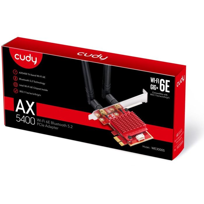 Cudy WE3000S adaptador y tarjeta de red Interno WLAN / Bluetooth 2400 Mbit/s 2